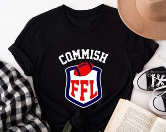 Fantasy Football League Commissioner Shirt, Gift for FFL League Commish, Fantasy Football Draft Party Tee, Football Season Shirt for Commish