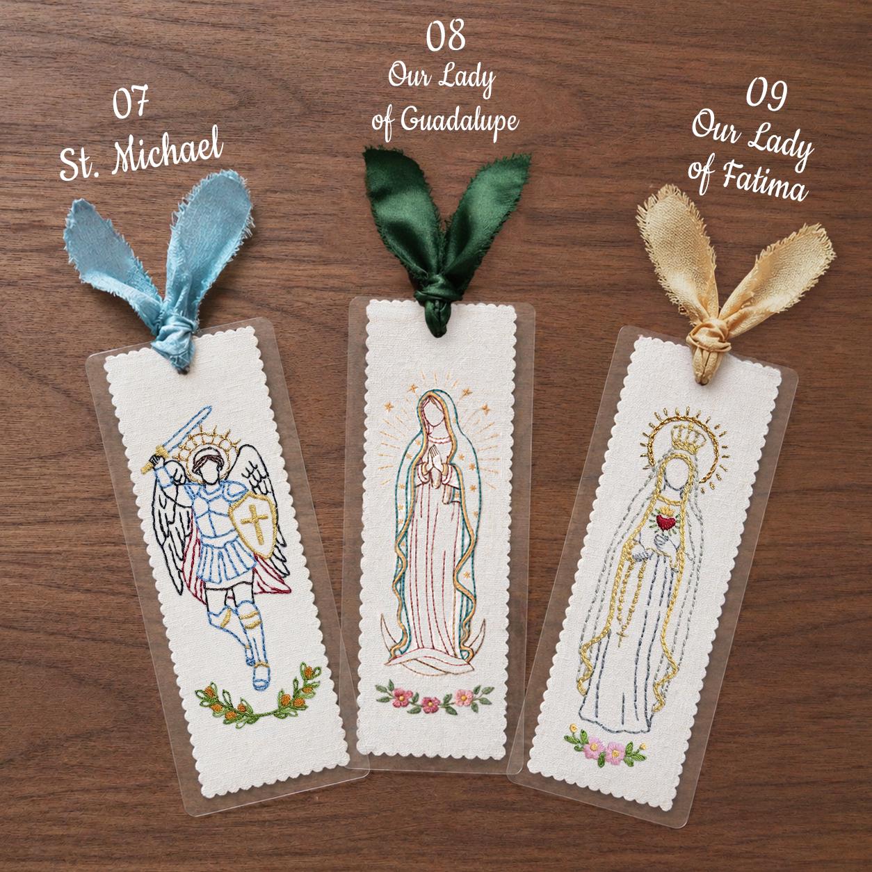 Hand Embroidered Religious Bookmark, Cotton Religious Saint Bookmarks ...