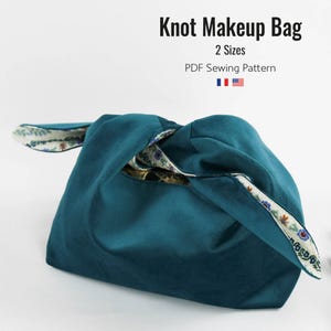 Bolsa com cordão, Nécessaire com nó, Molde de costura em PDF, Molde para iniciantes