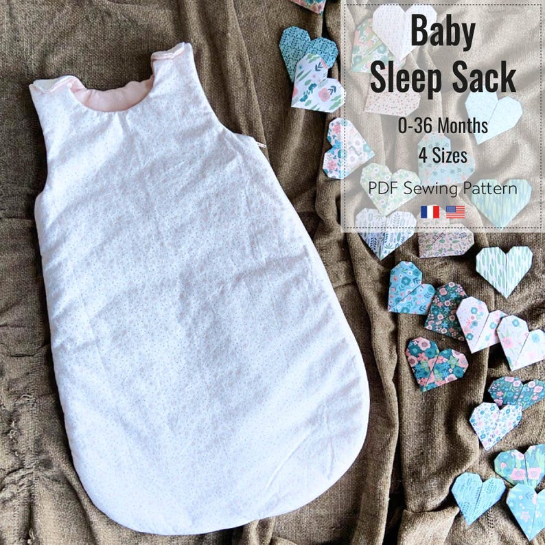 Baby sleep sack PDF pattern, Baby sleep bag pattern, Baby pattern, Beginner friendly (A4, US letter, A0, Projector file) image 1