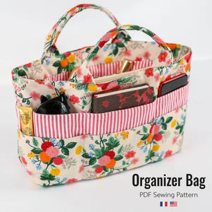 Organizer bag sewing PDF pattern, Purse organizer pattern, Tote organizer pattern, A4, US letter, A0, Projector file
