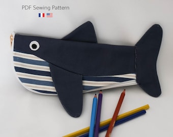 Pencil pouch pattern, PDF sewing pattern, A4, US letter, Projector file