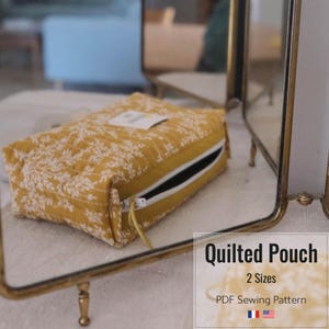 Patrón de estuche acolchado para lápices, patrón de costura en PDF, tamaño A4, tamaño A2, proyector