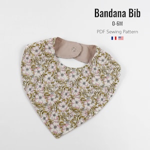 Bandana bib, PDF sewing pattern, baby bib pattern, newborn baby sewing pattern, DIY baby