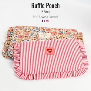 Ruffle Pouch pattern, digital pdf pattern, Beginner friendly sewing pattern (A4, US letter, A1, Projector file)