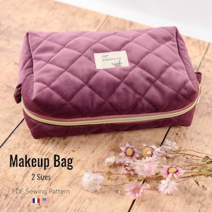 Makeup Pouch PDF pattern, Boxy bag, Beginner friendly sewing pattern, A4, US letter, A1, Projector file