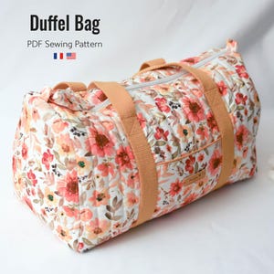 Duffel bag PDF pattern, Travel bag sewing pattern, Beginner friendly sewing pattern (A4, US letter, A1, Projector file)