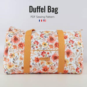 Duffel bag PDF pattern, Travel bag sewing pattern, Weekend bag pattern, Beginner friendly sewing pattern (A4, US letter, A1, Projector file)