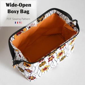 Trousse grande ouverture, patron de couture pdf, A4, US Letter, A1, Projecteur