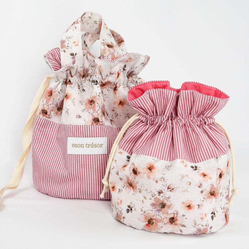 Drawstring bag pattern, drawstring bag with handle pattern digital pdf pattern image 5