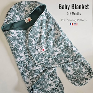 Baby swaddle blanket PDF pattern, Baby wrap blanket pattern, Baby blanket pattern, Newborn gift sewing pattern