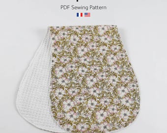 Burp cloth pattern, PDF sewing pattern, baby bib pattern, newborn baby sewing pattern, DIY baby