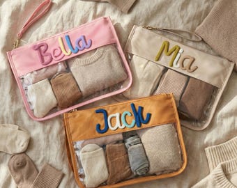 Hospital Bag Organizer Cubes | Baby Coming Home Outfit Bag | Custom Packing Pouch | Newborn Onesie Storage with Name