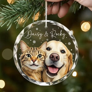 Custom Pet Photo Ornament: Personalized Dog/Cat Memorial Gift