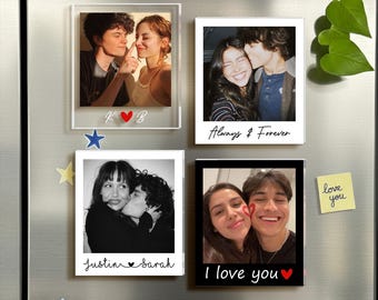 Personalized Photo Couples Fridge Magnet, Valentine's Gift For Him, Custom Photo Magnet, Gift For Boyfriend