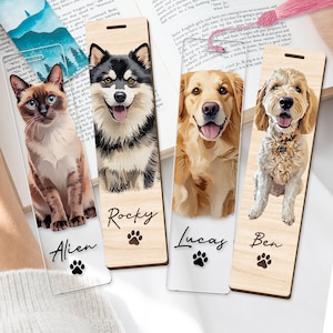 Custom Pet Portrait Bookmark: Personalized Dog Memorial Gift