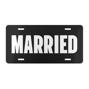 Custom Married Aluminum License Plate, Just Married Sign, Unique Wedding Gift, Personalized License Plate, Couple&#39;s Car
