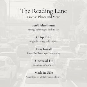 Read A Book License Plate Frame Reader Decor, Aluminum Metal Bibliophile image 6