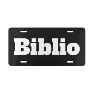Personalized Biblio Vanity Plate: Unique Literary Car Accessory for Book Lovers and Bibliophiles