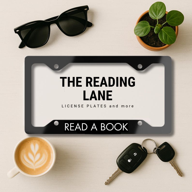 Read A Book License Plate Frame Reader Decor, Aluminum Metal Bibliophile image 4