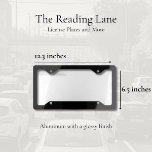 Read A Book License Plate Frame Reader Decor, Aluminum Metal Bibliophile image 2