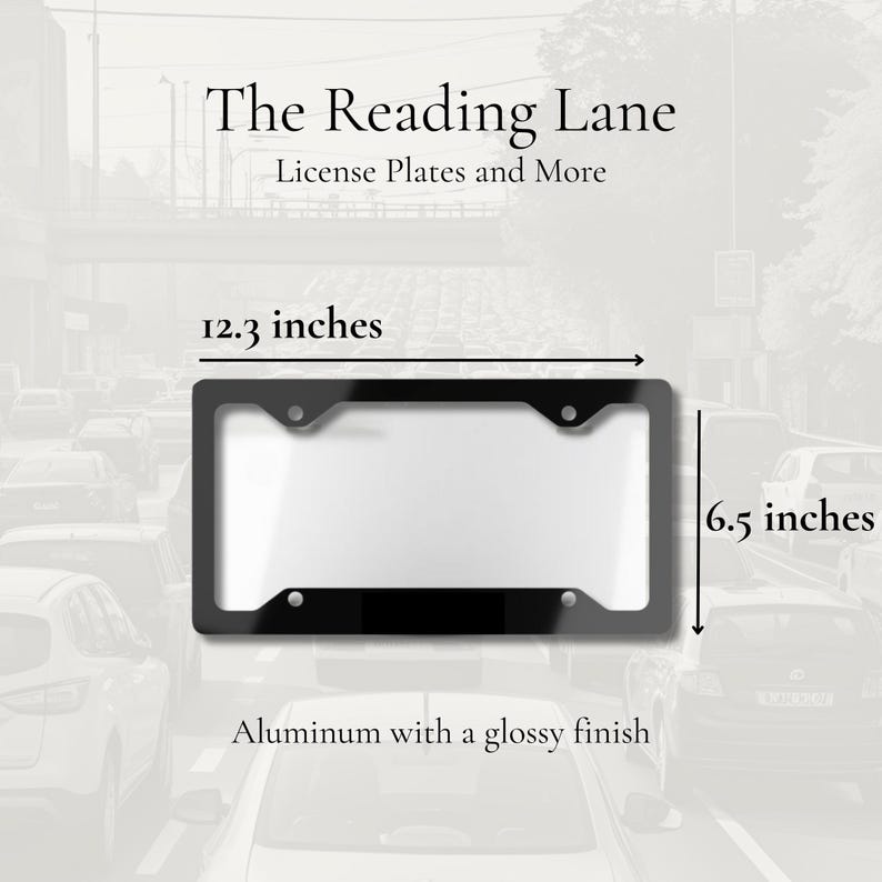 Read A Book License Plate Frame Reader Decor, Aluminum Metal Bibliophile image 2
