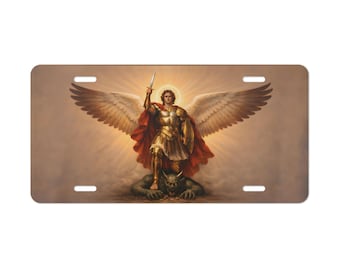Saint Michael Plate, Angel Metal License Plate