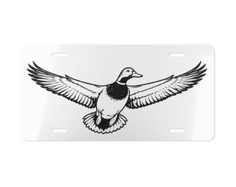 Mallard Duck License Plate, Vintage Duck Illustration Metal Car Tag