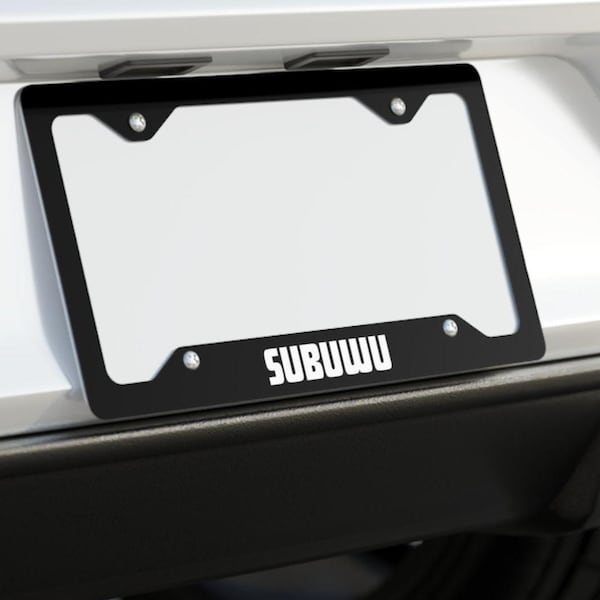 Subuwu License Plate Frame, Gift For Subaru, Aluminum Metal Tag Holder