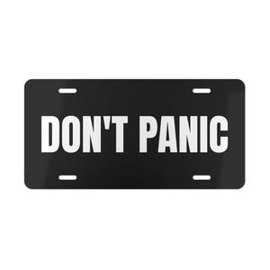 DON&#39;T PANIC License Plate, Car Decor, Unique Minimalist Gift for Car Lovers, Personalized Auto Accessory, Hitchhiker&#39;s always carry a towel,