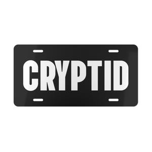 Cryptid Vanity Plate, Mysterious, Bold, and One-of-a-Kind,Unique Car Accessory, Custom Gift, Funny License Plate, Car Decor