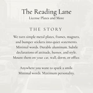 Read A Book License Plate Frame Reader Decor, Aluminum Metal Bibliophile image 9
