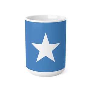 Somali Flag Mug Blue & White Star Design Perfect Somali Gift Patriotic Tea Coffee Cup Independence Day Home Decor