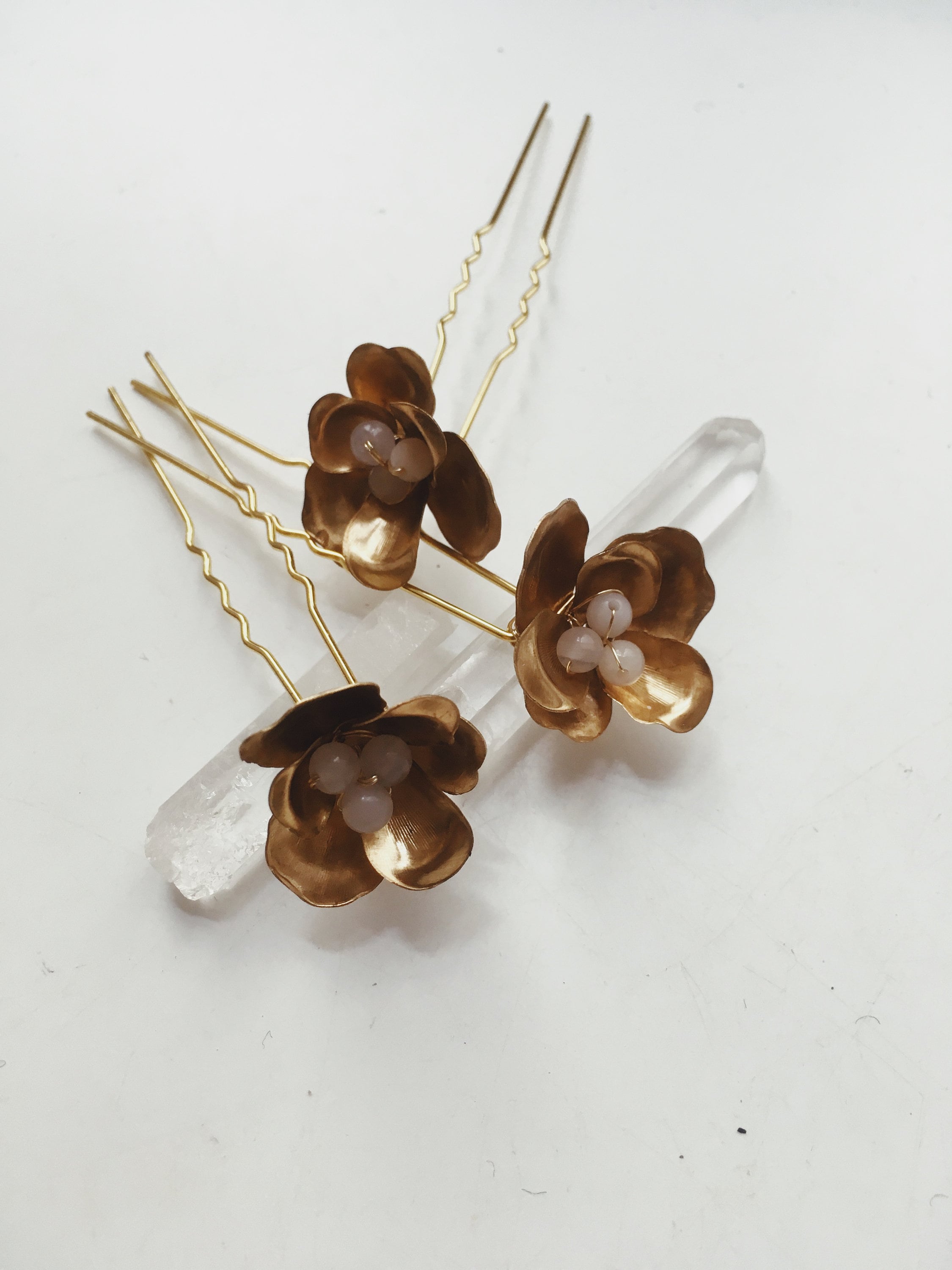 Orchid Hairpin SET of 3, #1320 - Etsy