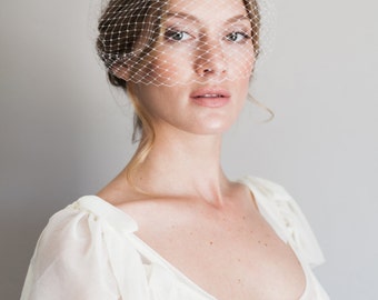 12 in french netting bandeau style veil #1010