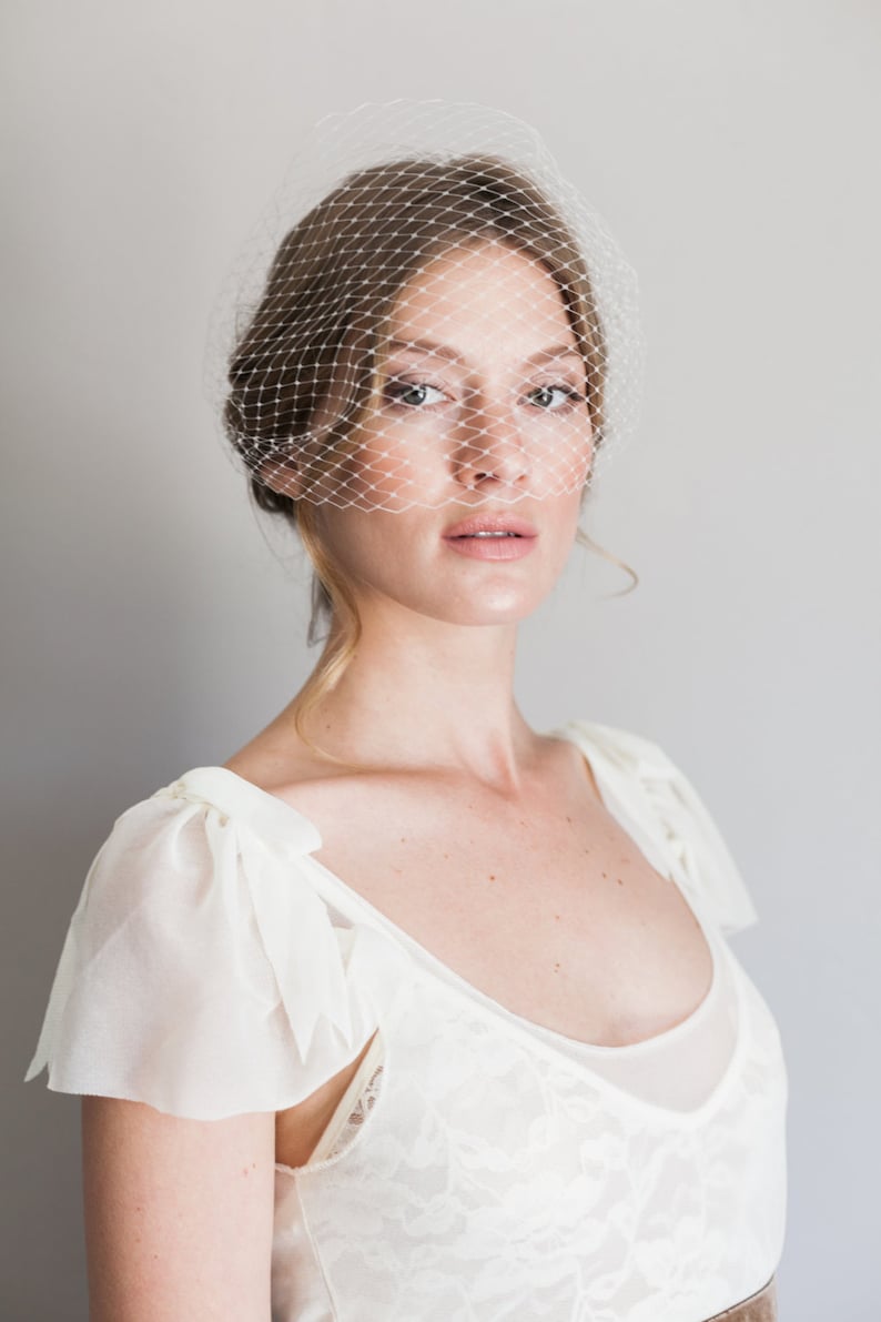 12 in french netting bandeau style veil 1010 image 1