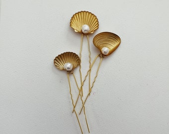 Seashell hairpins, #1806