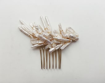 Adena baroque pearl comb, #1623