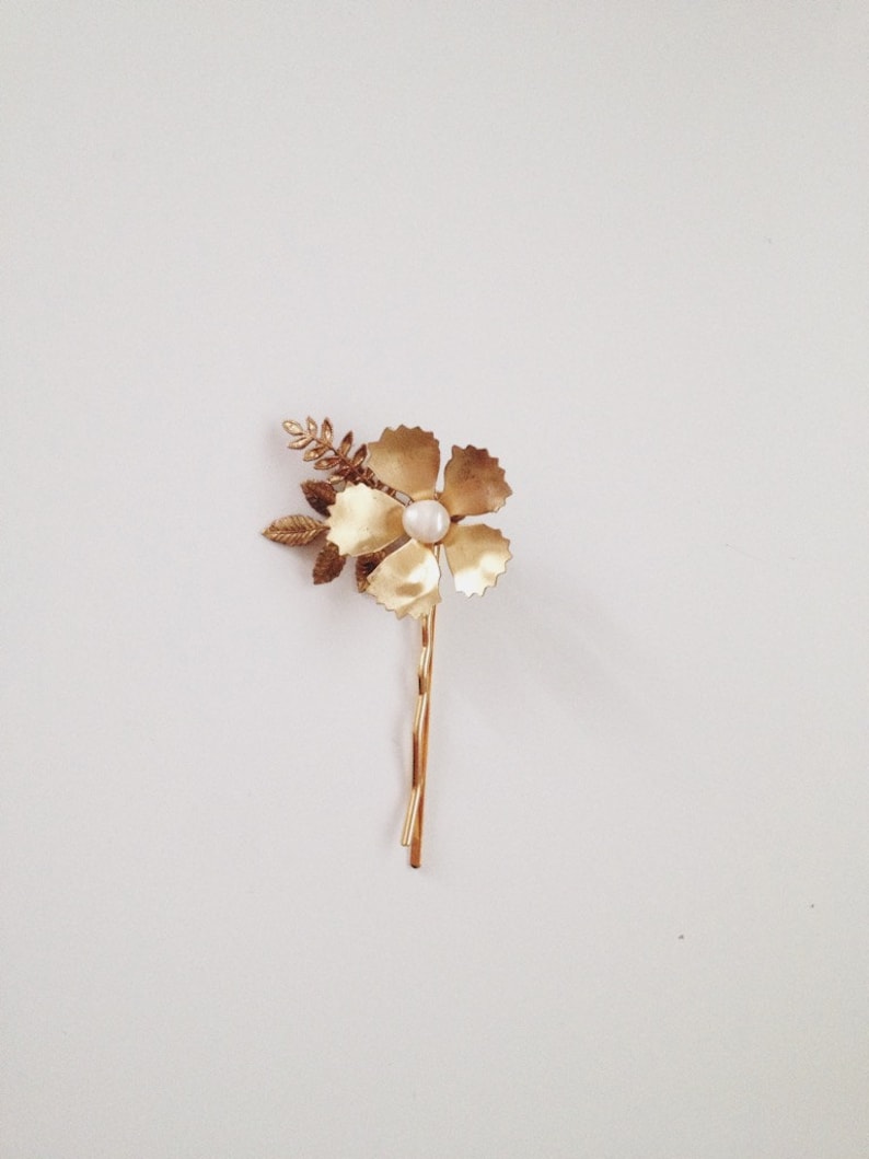 Corrine flower hairpin, small size 1305b image 1
