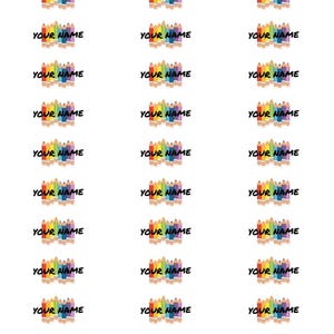 Back to School Teacher Colored Pencil Name Labels