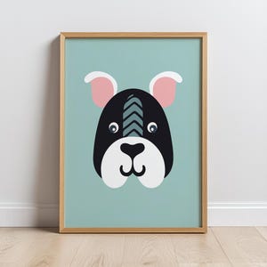 Cute Dog Digital Wall Art – Nursery and Kids Room Decor - Animal colors collection - Instant Download