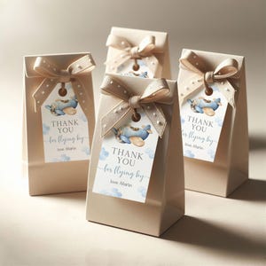 Airplane Birthday Thank You Tag | Time Flies 1st Birthday Favor Tag | Boy First Flight Birthday Gift Tag | Plane Birthday Party Decor | BD4 image 4
