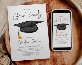 Class of 2026 Graduation Invitation Template | Editable Minimalist Graduation Invitation | Graduation Announcement | Modern Grad Invite