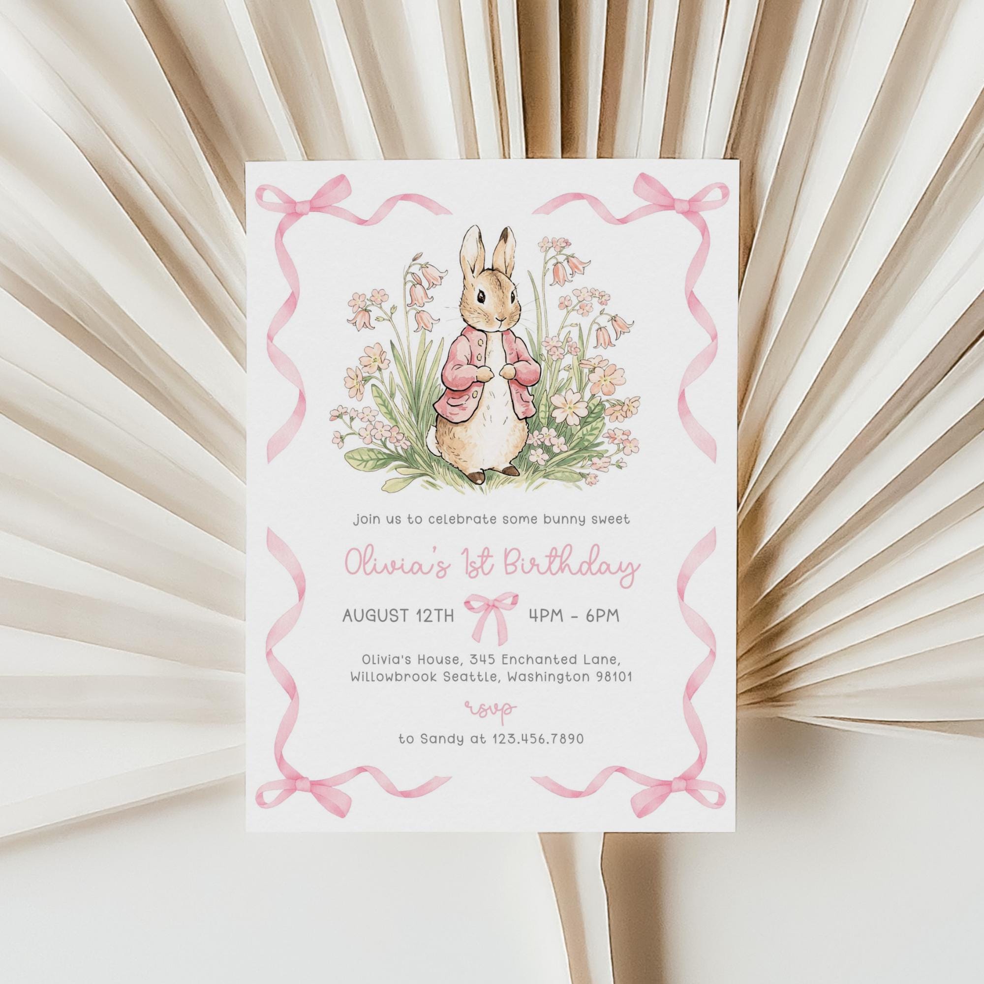 Peter Rabbit Baby Shower Invitation | Flopsy Bunny Baby Shower Invite ...