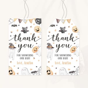 A Little Boo Baby Shower Thank You Tag | Halloween Baby Shower Favor Tag | Spooky Baby Shower Decor | Cute Ghost Baby Shower Gift Tag | BS18