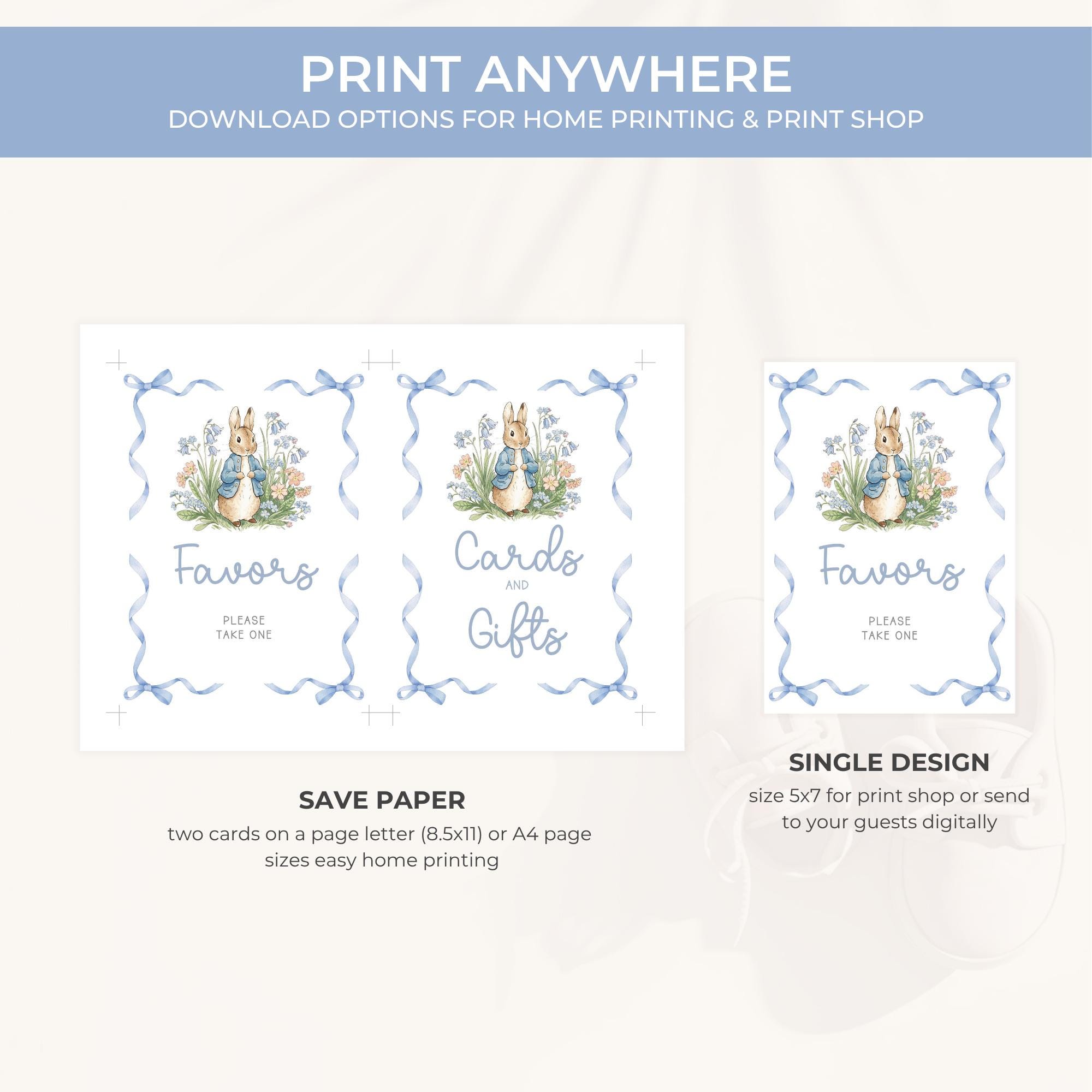 Peter Rabbit Baby Shower Table Sign Bundle | Flopsy Bunny Baby Shower ...