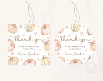 Kleiner Kürbis-Babyparty-Geschenkanhänger | Herbst-Babyparty-Dankeschön-Anhänger | Kürbis-Babyparty-Geschenkanhänger | Herbst-Babyparty-Dekor | BS17