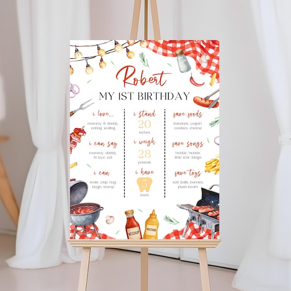 Geburtstags-Meilenstein-Zeichen | Backyard Grill Geburtstagsmeilenstein Poster | Grill Geburtstag Dekor | Red Picknick Meilensteintafel | BD41