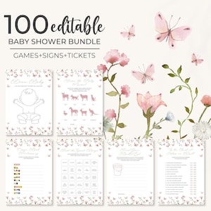 Wildflower Baby Shower Games Bundle | Baby in Bloom Baby Shower Games Pack | Spring Flowers Baby Shower Games | Floral Shower Game Set | BS8