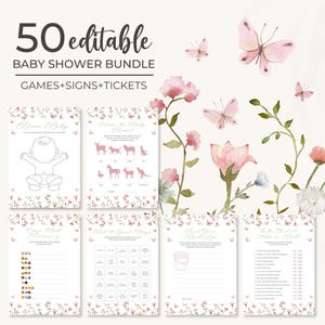 Wildflower Baby Shower Games Pack | Spring Flowers Baby Shower Games Bundle | Floral Baby Shower Game Set | Baby in Bloom Shower Games | BS8